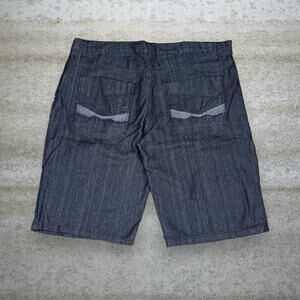 Vintage Skater Wide Leg Jean Shorts Black Baggy 14" Inseam Jorts Y2K